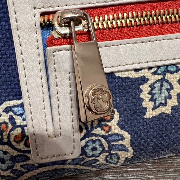 Spartina 449 Natural Linen Genuine Leather Paisley Wallet Wristlet - Picture 8 of 9